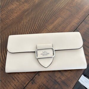 New Cream Coach Leather Clutch/Wallet